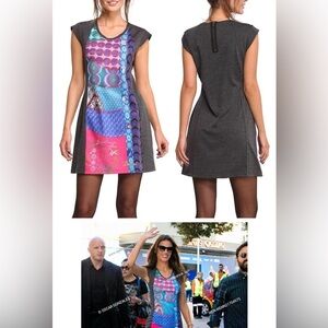 Desigual Patchwork Print Color Block Sarai Shift Dress